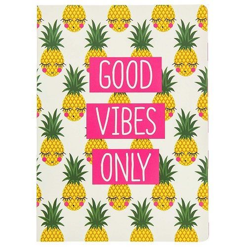 Good Vibes Only Pineapple Notebook. Cute school supplies for teens. Inexpensive ...