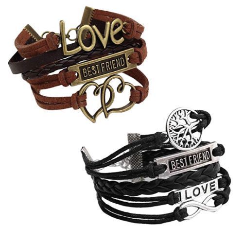 Infinity Love Best Friend Leather Wrap Cuff Bracelet. Matching accessories for b...