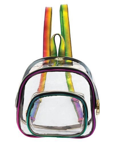 Pretty backpacks for teens - Rainbow Clear Mini Backpack
