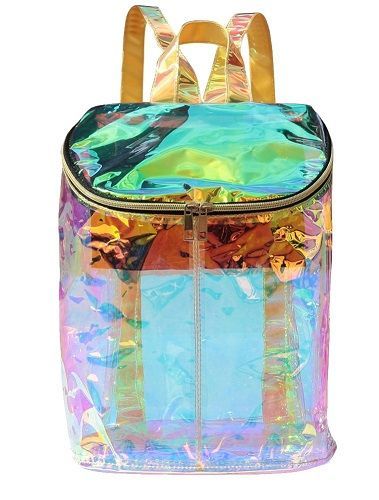 Stylish Clear Holographic Envelope Backpack (Pretty fashion backpacks for teen g...