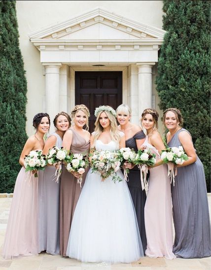 Ashely Tisdale's bridesmaid dresses are stunning, right? Love! Photo via Cor...