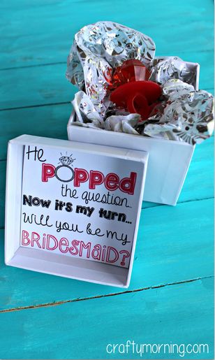 Bridesmaid Ring Pop Idea- Way to ask your girls to be bridesmaids