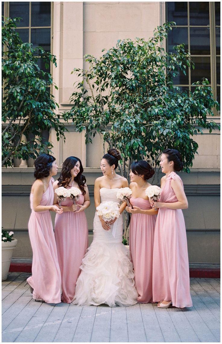 Bridesmaids dresses in blush