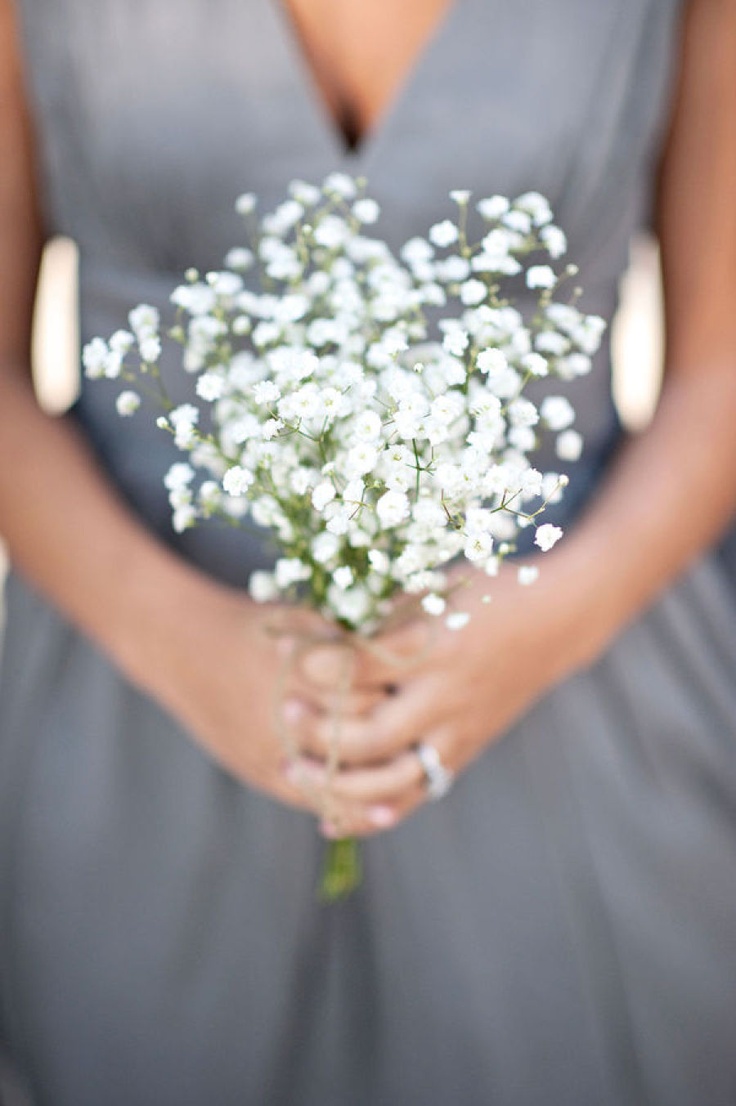 I can see simple bouquets for your wedding.. more than just baby's breath, b...