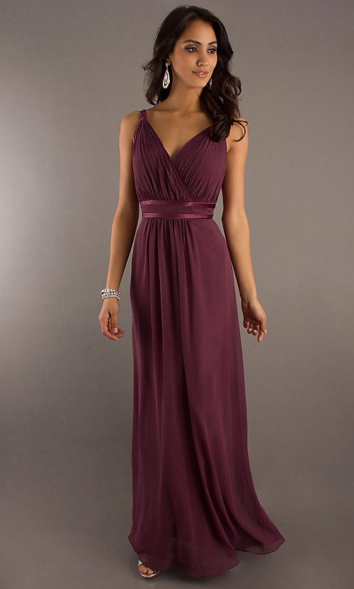 Long V-neck Bridesmaid Dress