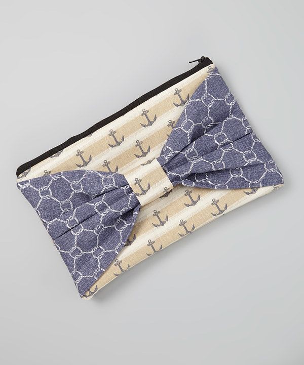 Look at this Blue & Cream Anchor Knot Clutch Diaper Bag on #zulily today!