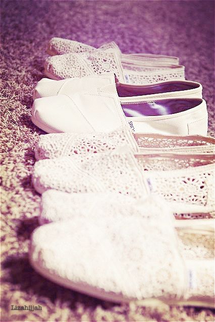 Toms for cheap! Love this for causal bride and bridesmaids