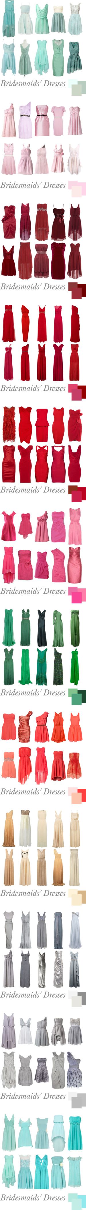 What an awesome chart for bridesmaids' dresses.