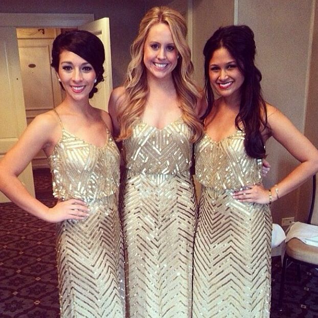 White and Gold Wedding. Gold Bridesmaid Dress. Elegant and Glamorous. By Adriann...