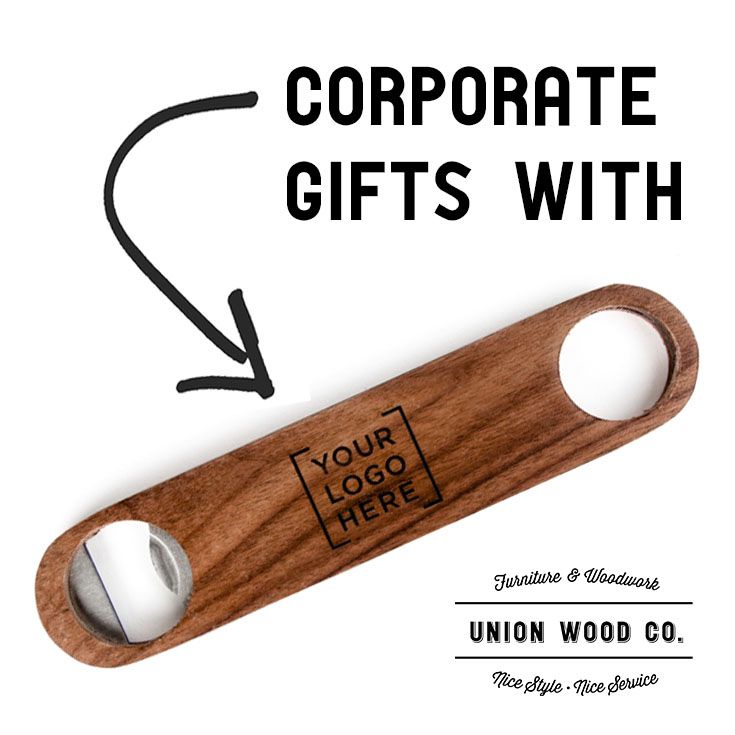 Add a personalized touch to your corporate gifts with Union Wood Co.'s custo...