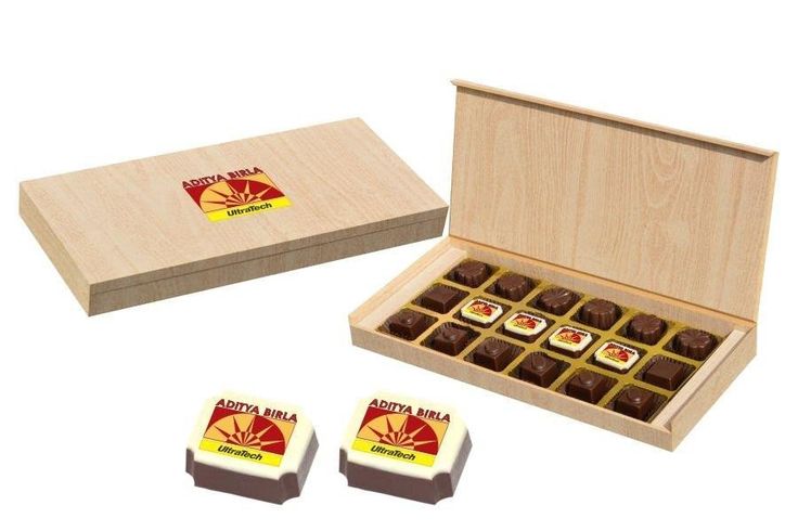 Corporate Gifts - 18 Chocolate Box - Middle Four Printed Candies (10 Boxes)