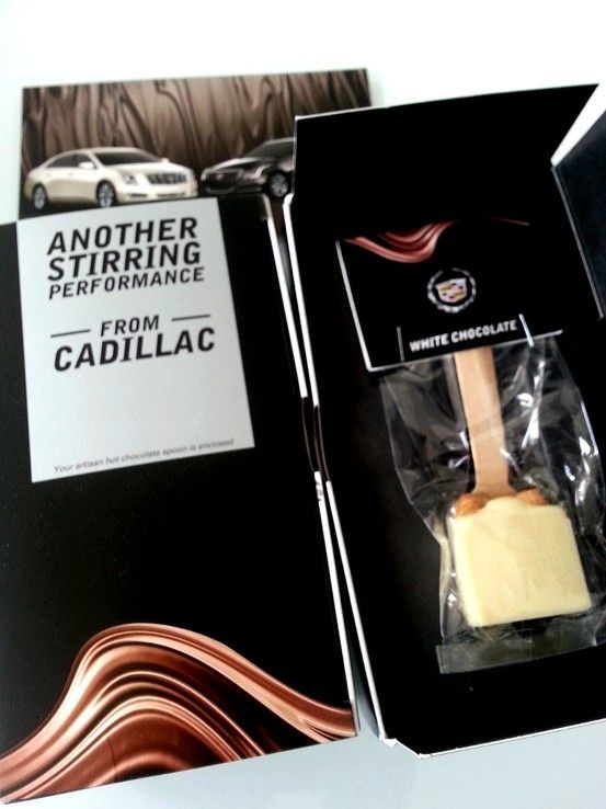 Corporate Gifts  : For #Cadillac custom #chocolate on a spoon from #Chocomize. P...