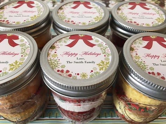 Cupcake Jars-Mason Jars-Happy Holidays-Christmas Gifts-Corporate Gift-Coworker-D...