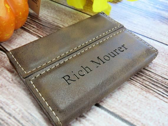 Custom Engraved Leather Business Card Holder, Personalized Card Case, Corporate ...