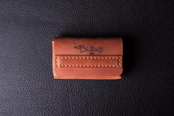 Engraved business card holder-leather card case-personalized business card holde...