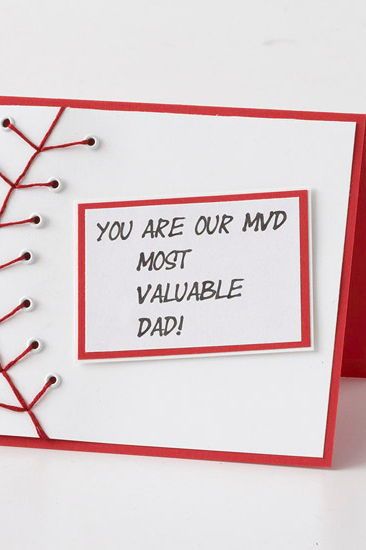 Give your 'Most Valuable Dad' a homemade baseball-theme card. This easy homemade...
