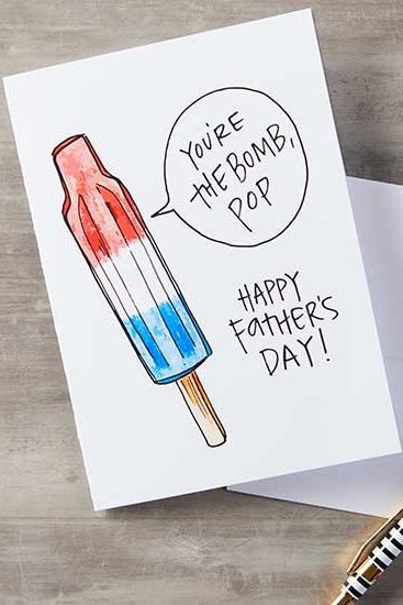 This adorable watercolor design is the perfect dad joke card for the dad who lov...