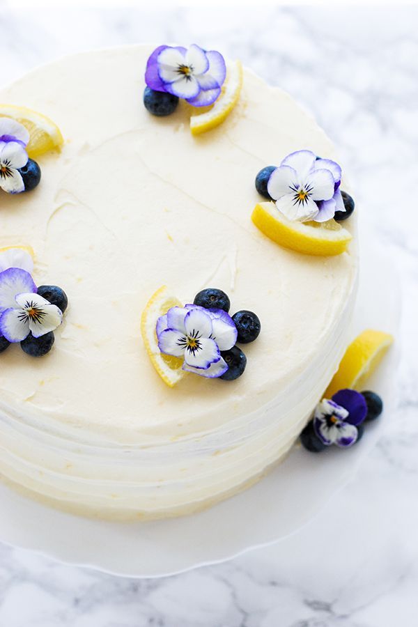 A lemon blueberry cake is a spring-inspired dessert to make mom this Mother's Da...