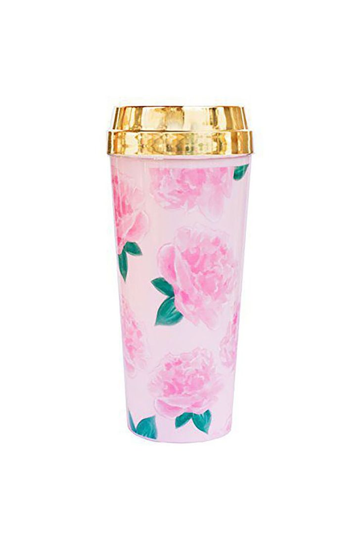 A pretty pink coffee tumbler will have Mom thinking of her sweet Mother's Day gi...