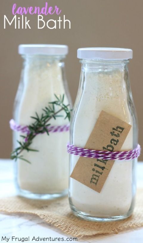 Homemade Lavender Milk Bath:  Treat her to the rest and relaxation she deserves ...