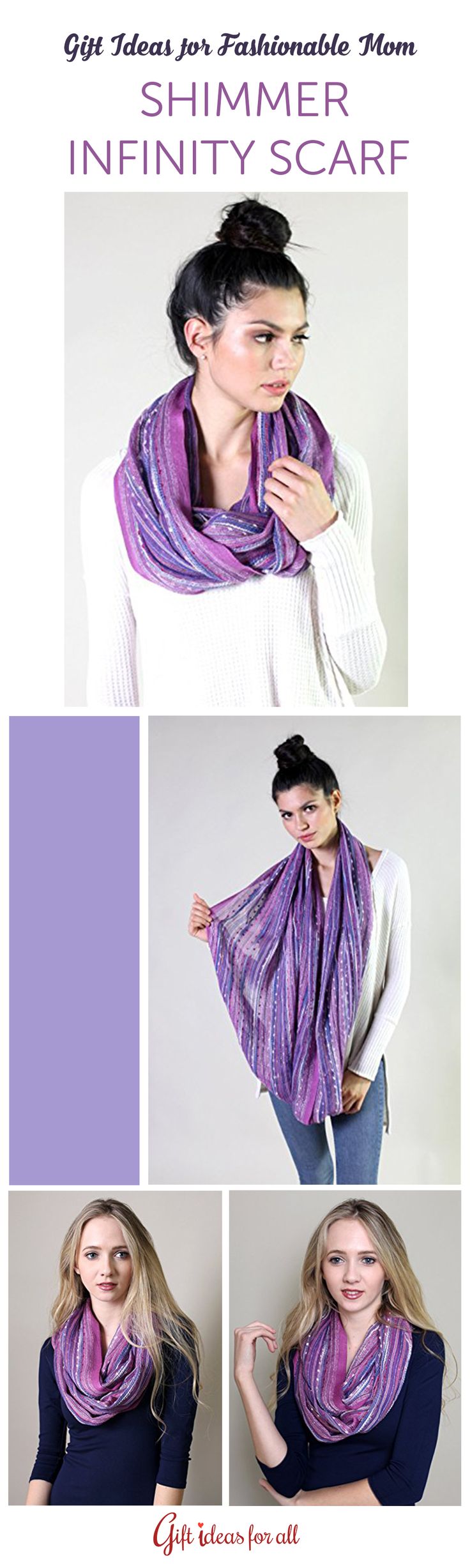 Shimmer Infinity Scarf - #gift items for Mother’s Day. #gifts #mothersday #mot...