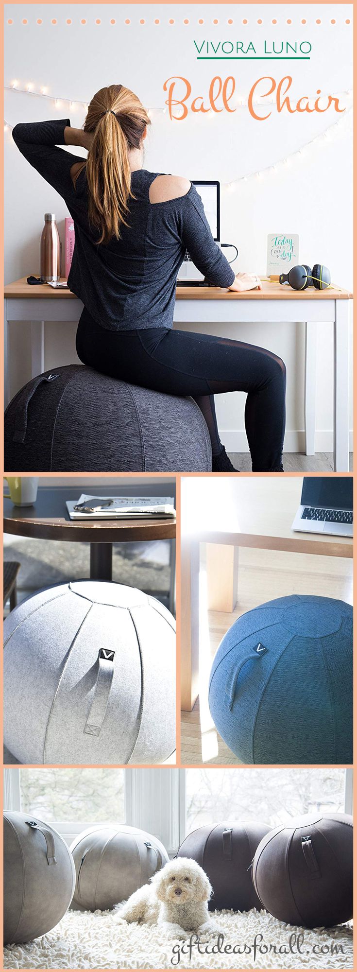 This ergonomically designed Vivora Luno Ball Chair not only stylish but also com...
