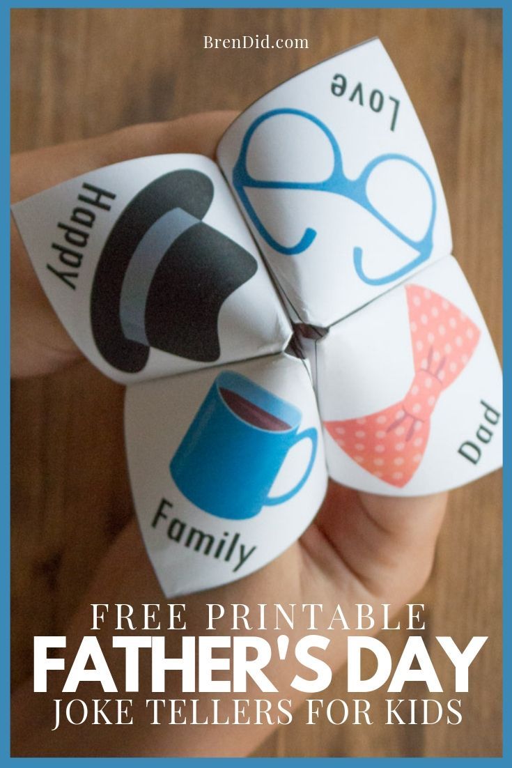 Free Father’s Day printable for kids! Father’s Day joke teller (fortune tell...
