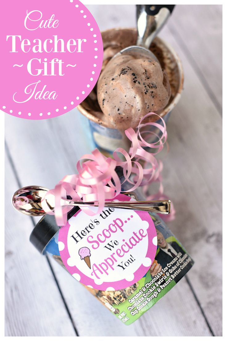 Fun and simple teacher gift idea! Here's the scoop, we love this fun ice cream t...