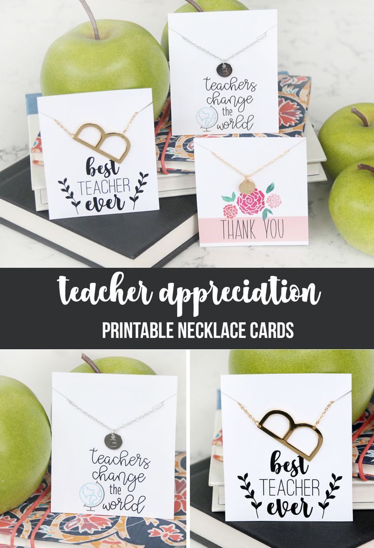 Show those teachers some love with these beautiful Teacher Necklace Cards.  The...