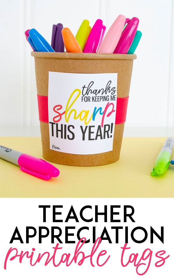 Teacher Appreciation Gifts DIY Tags by Lindi Haws of Love The Day #teacherapprec...