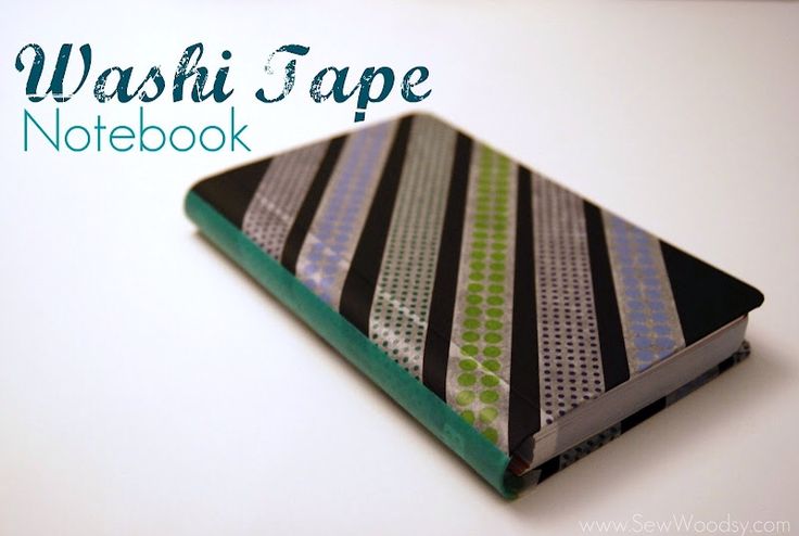 Katie from Sew Woodsy shares this DIY Washi Tape notebook tutorial for teacher a...