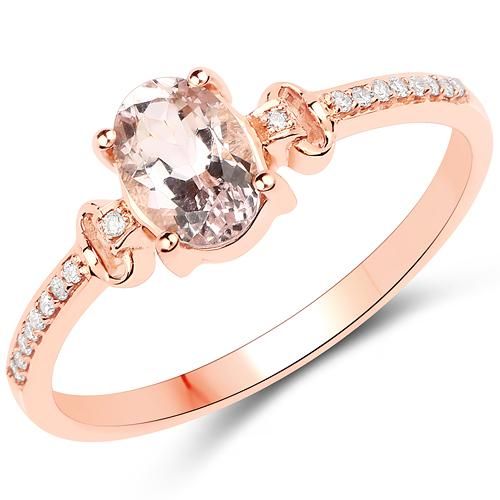 18K Rose Gold Natural Peach Morganite Engagement Ring