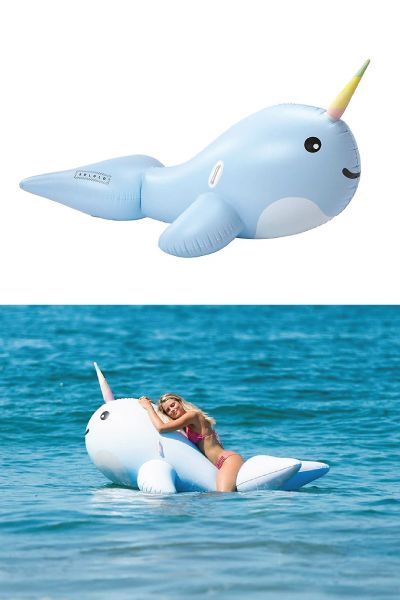 Adorable narwhal pool float