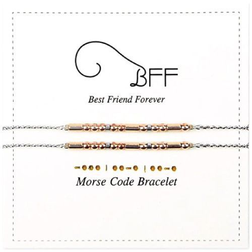 BFF Morse Code Bead Friendship Bracelet Strings (meaningful gifts for best frien...