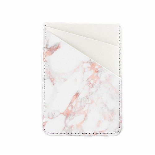 Leather Marble Design Stick On Phone Card Holder. Marble accessories. Back to sc...