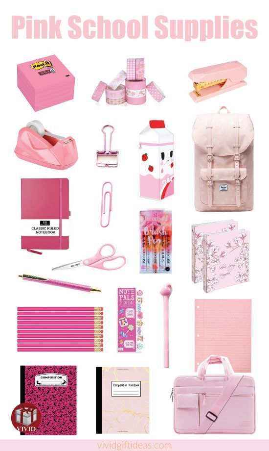 ❤️ These pink school supplies. They are so cute!!