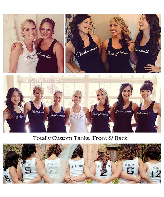 Bridesmaid Tank Tops, Bridal Party Tank Tops, Wedding Party Shirts, Custom Brida...