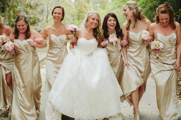 Get inspired: Gold #bridesmaid dresses