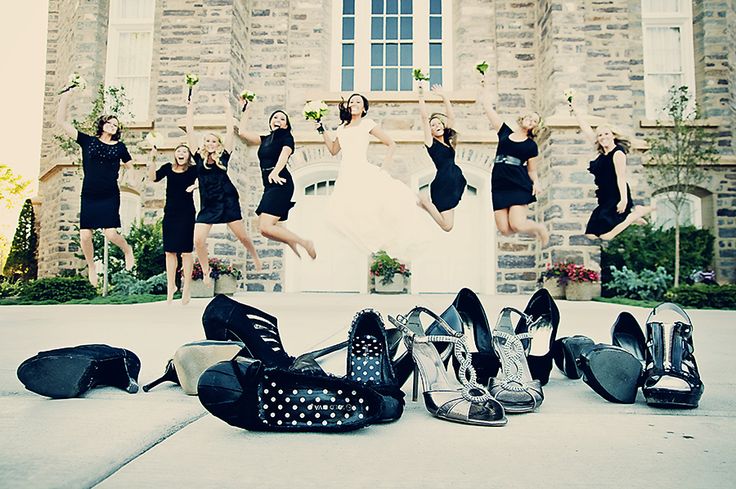 Kick off your shoes with your bridesmaids and jump for joy!