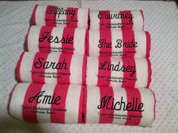 Personalized Beach Towels via Etsy for wedding party/family