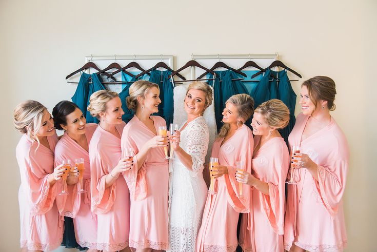 Pink Bridesmaid Robes - Minimalist Wedding - Tampa Wedding Venue