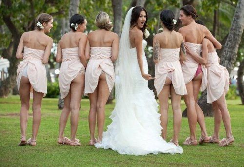 cute idea for the funny bride and bridesmaids