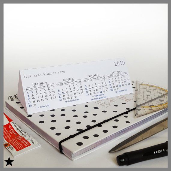 2019 Business Desk Calendar, Corporate Gift, Personalized Printable Calendar, 3D...
