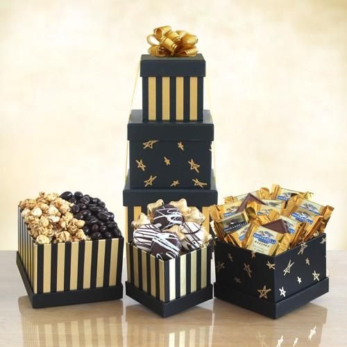 Black & Gold Elegance Chocolate Tower