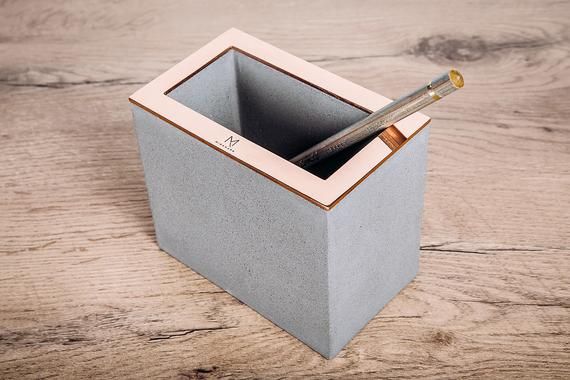 Concrete Pen Holder MPH1.1 / Pencil holder, corporate gifts, beton, desk organiz...