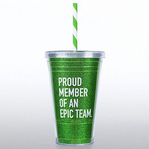 Corporate Gifts Ideas     Holiday Glitter Tumbler: Proud Member of an Epic Team