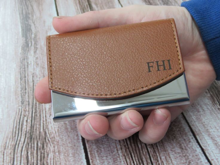 Custom Engraved Leather Business Card Holder, Personalized Card Case, Corporate ...