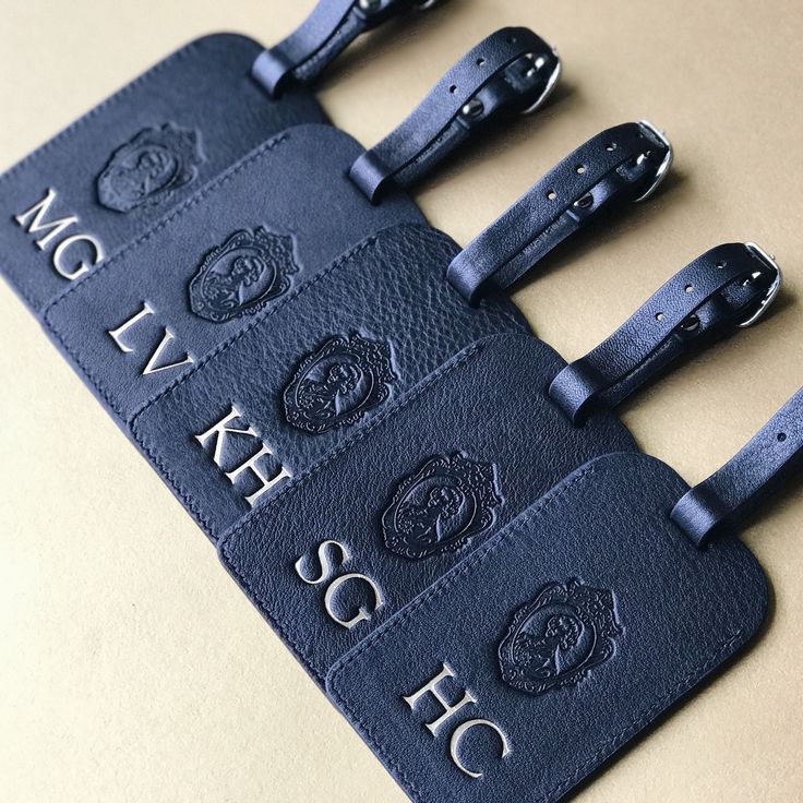 Employee Gifts Leather Luggage Tags | Add your company logo AND the recipient&#3...