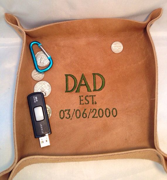 Leather Valet Tray/ Caddy Personalized Gift for Men on Etsy, $30.00