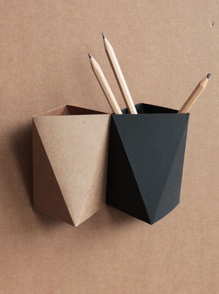 Origami Paper Box Desk Pen Holder — by KingKongDesignShop